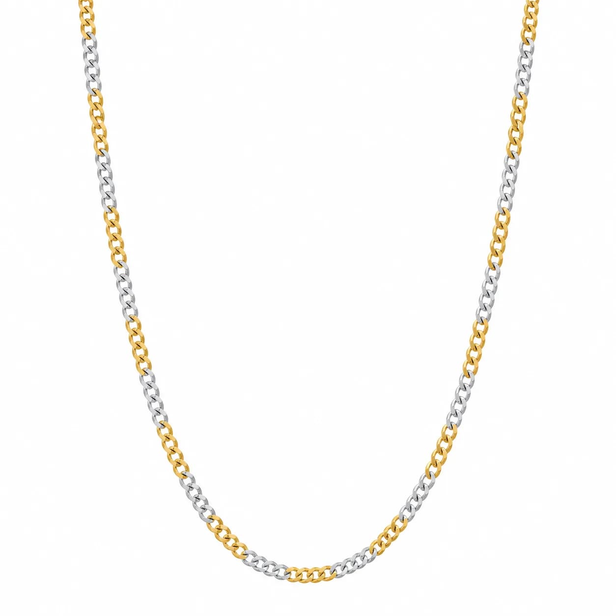 Silver Two Tone Link Chain