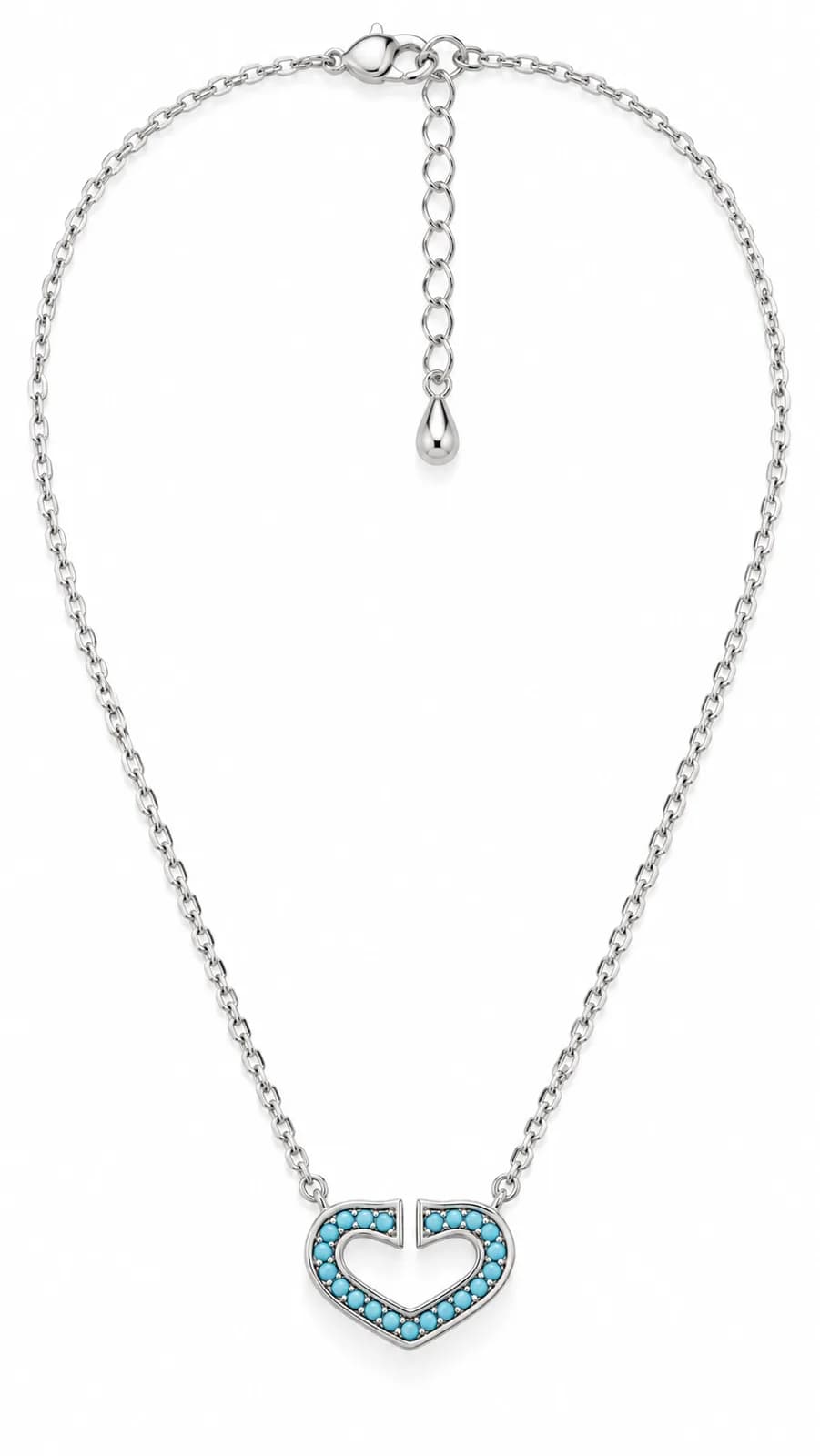Turquoise Heart Pendant Chain