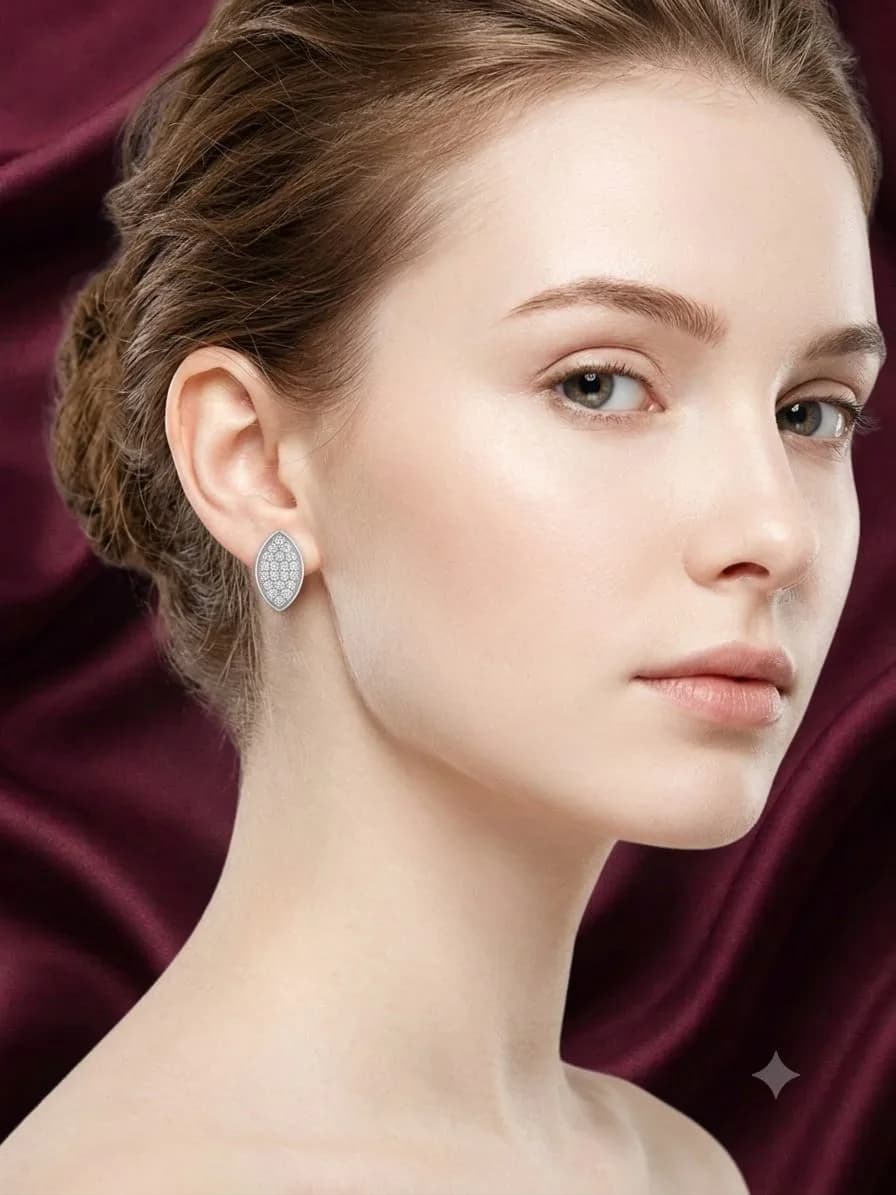 Celestial marquise pave earrings