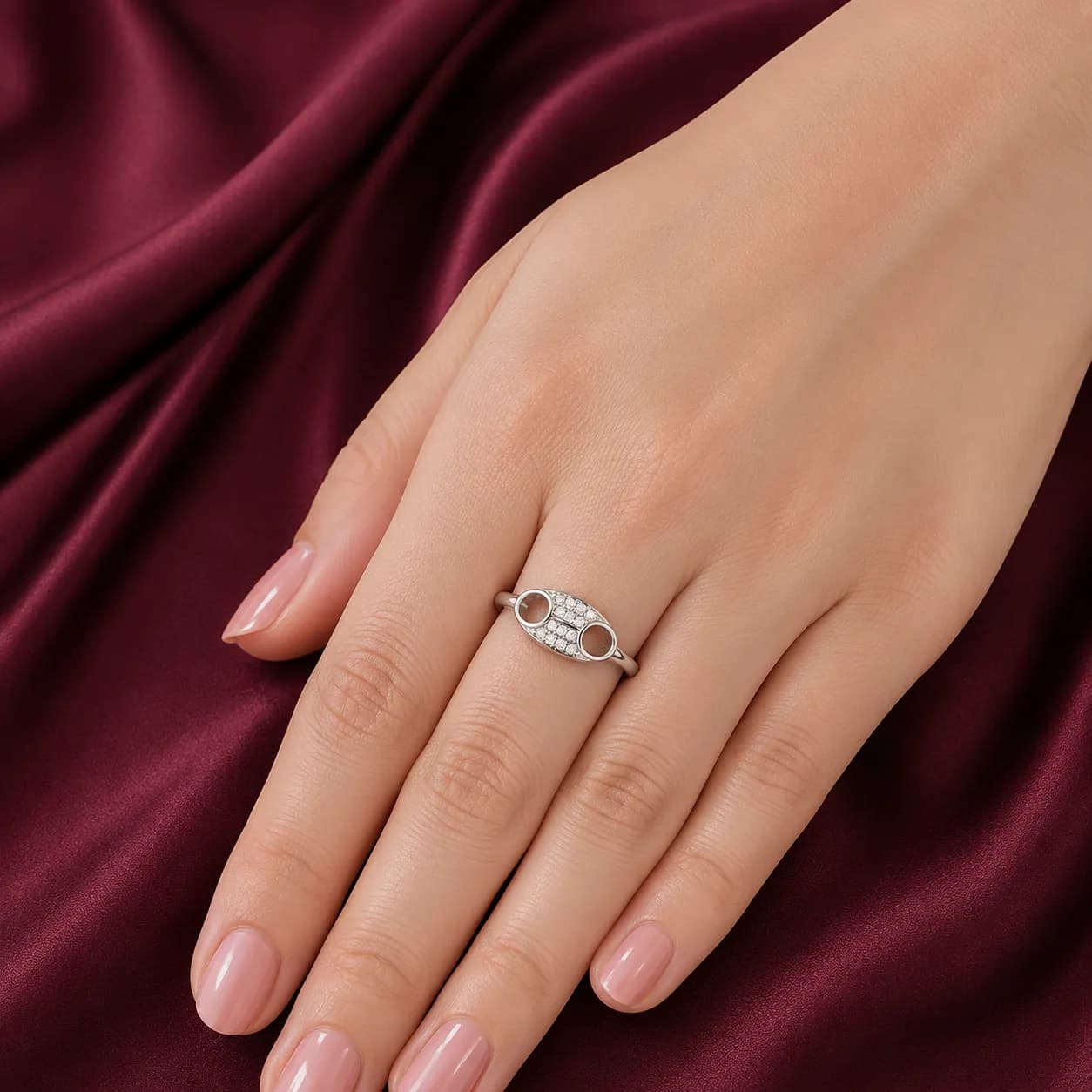 Celestia Oval Halo Ring
