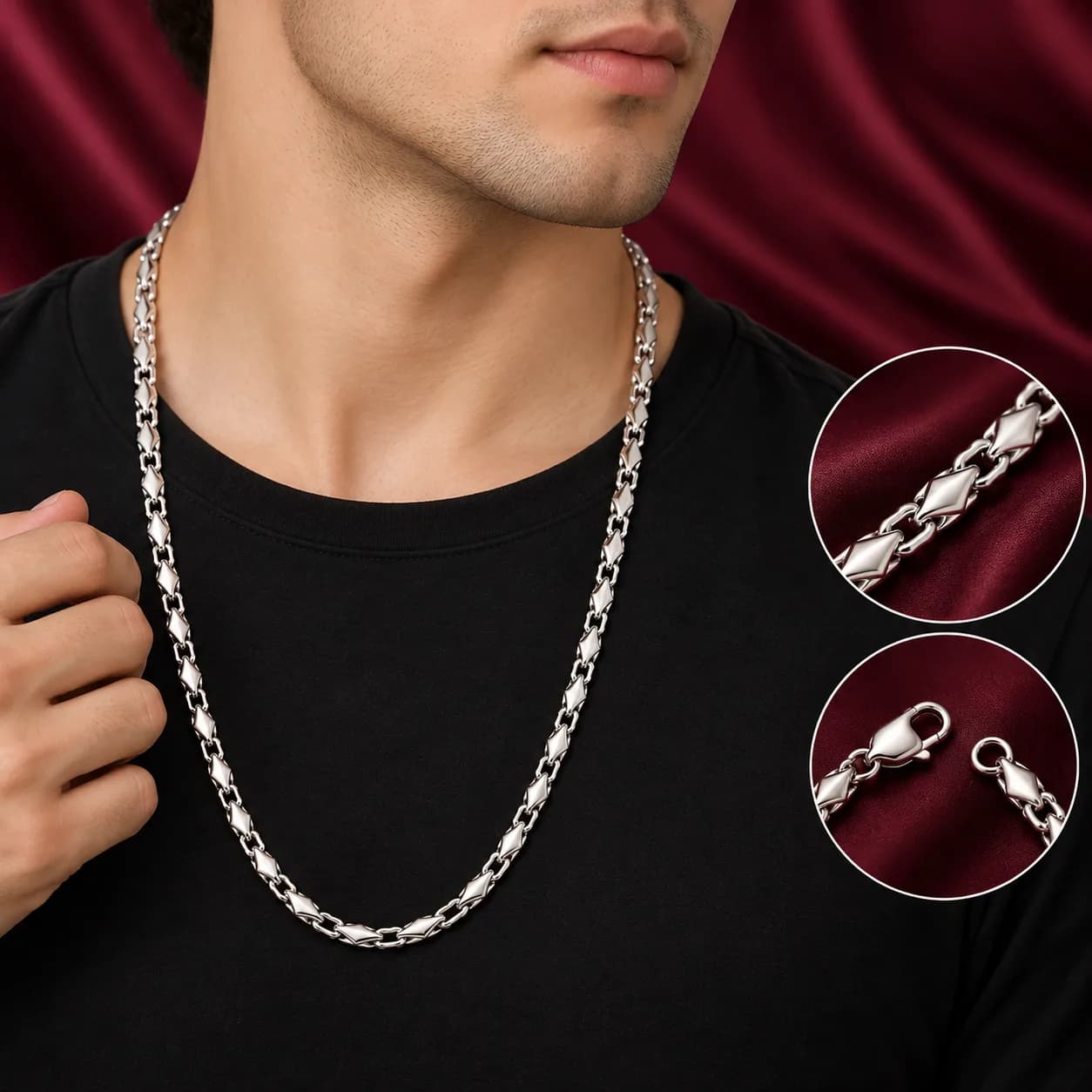 Twisted Facet Silver Chain