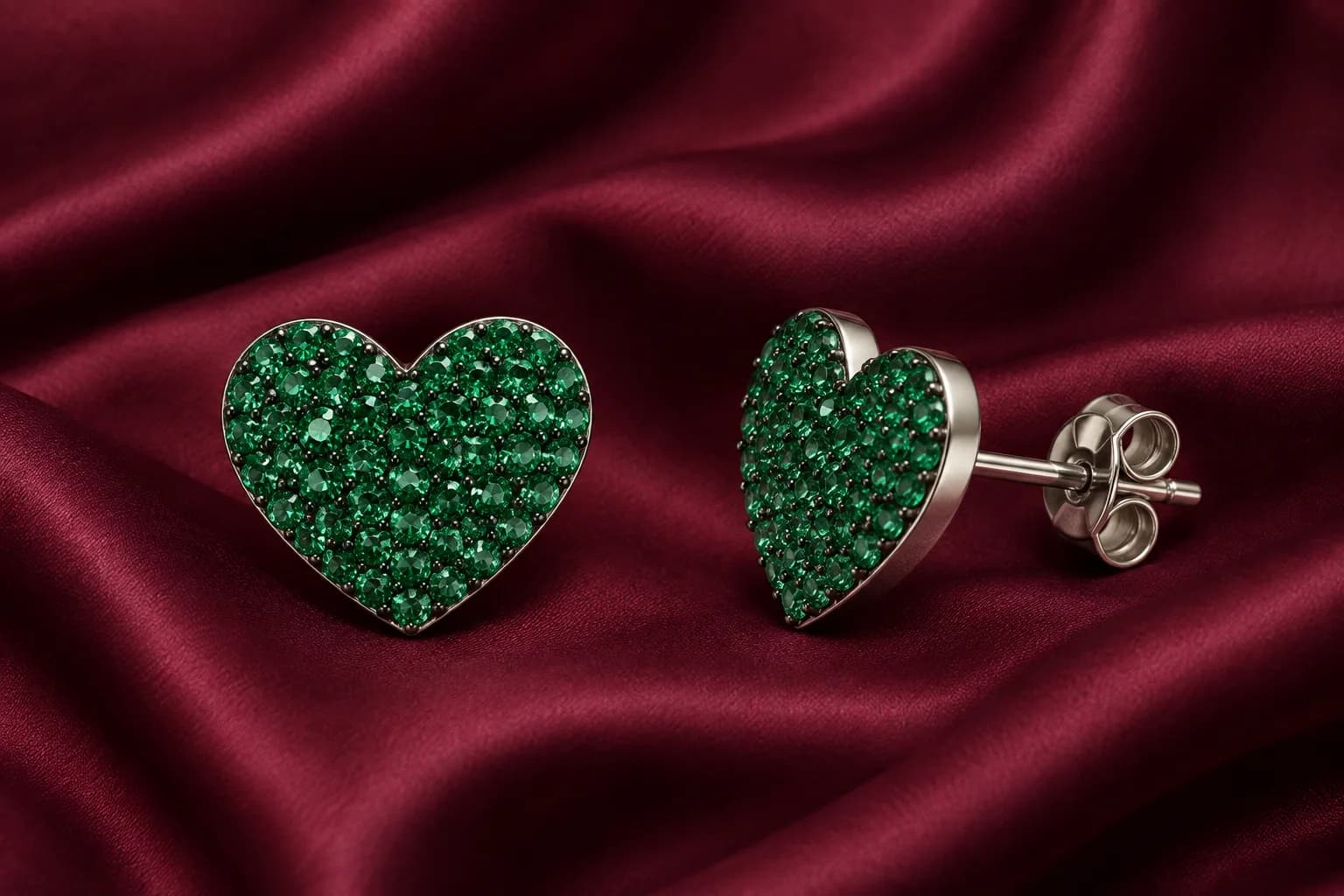 Silver Emerald Earring