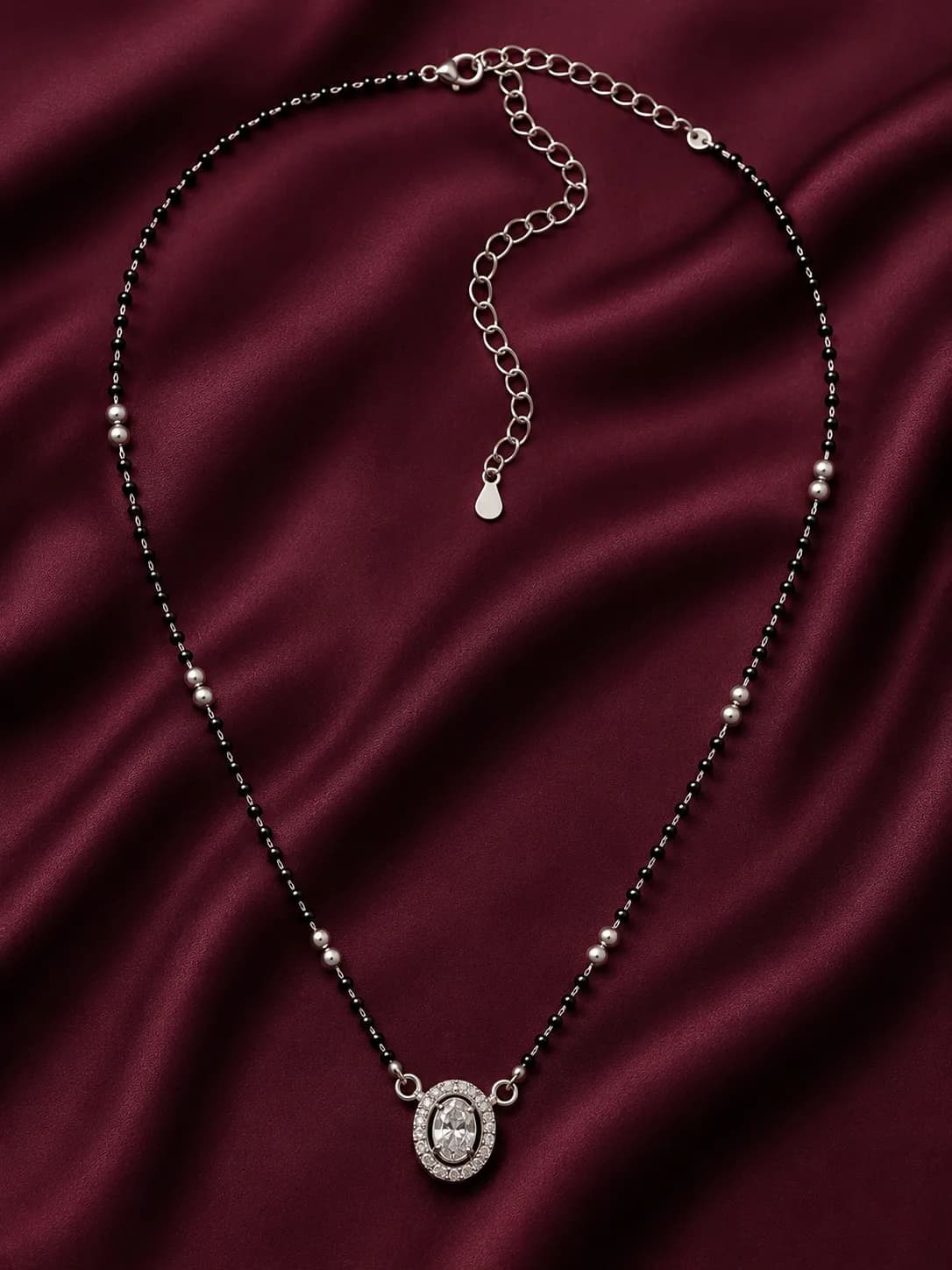 Oval Radiance 925 Sterling Silver Mangalsutra