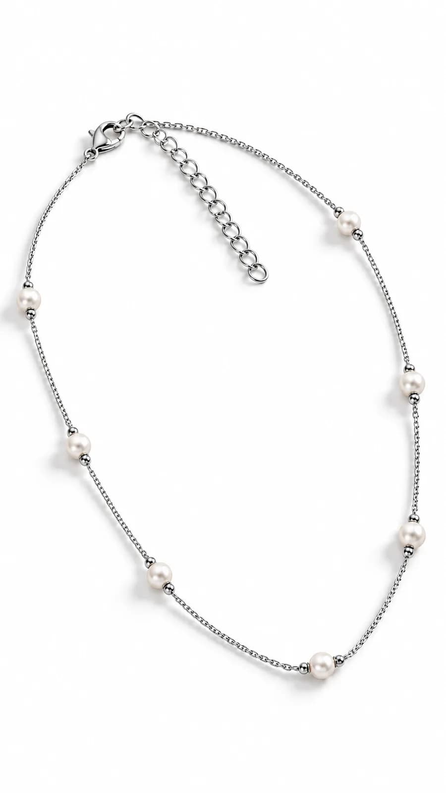 Silver Pearl Beaded chain