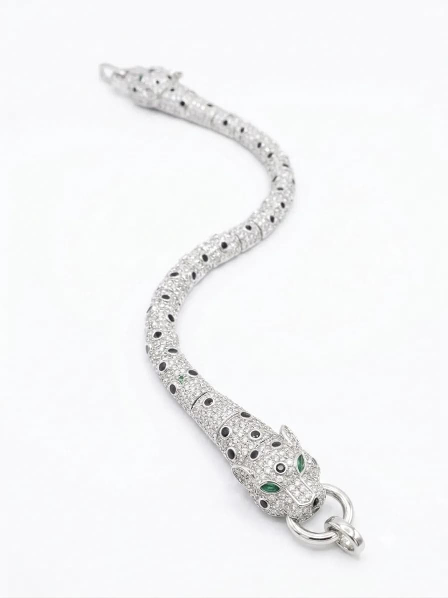 Panther CZ Silver Bracelet