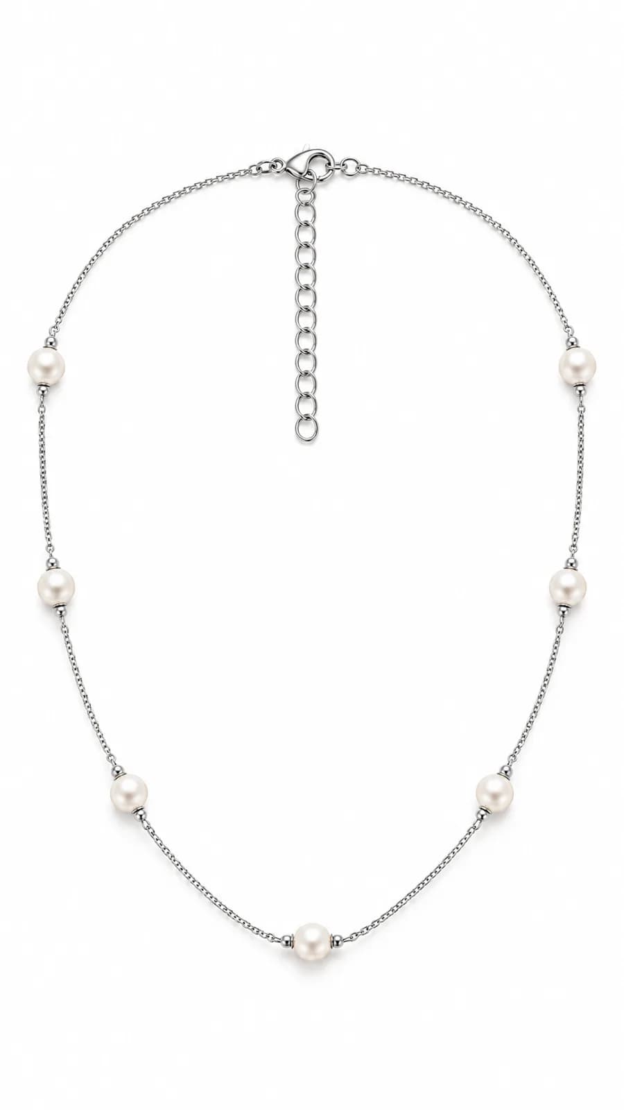 Silver Pearl Beaded chain