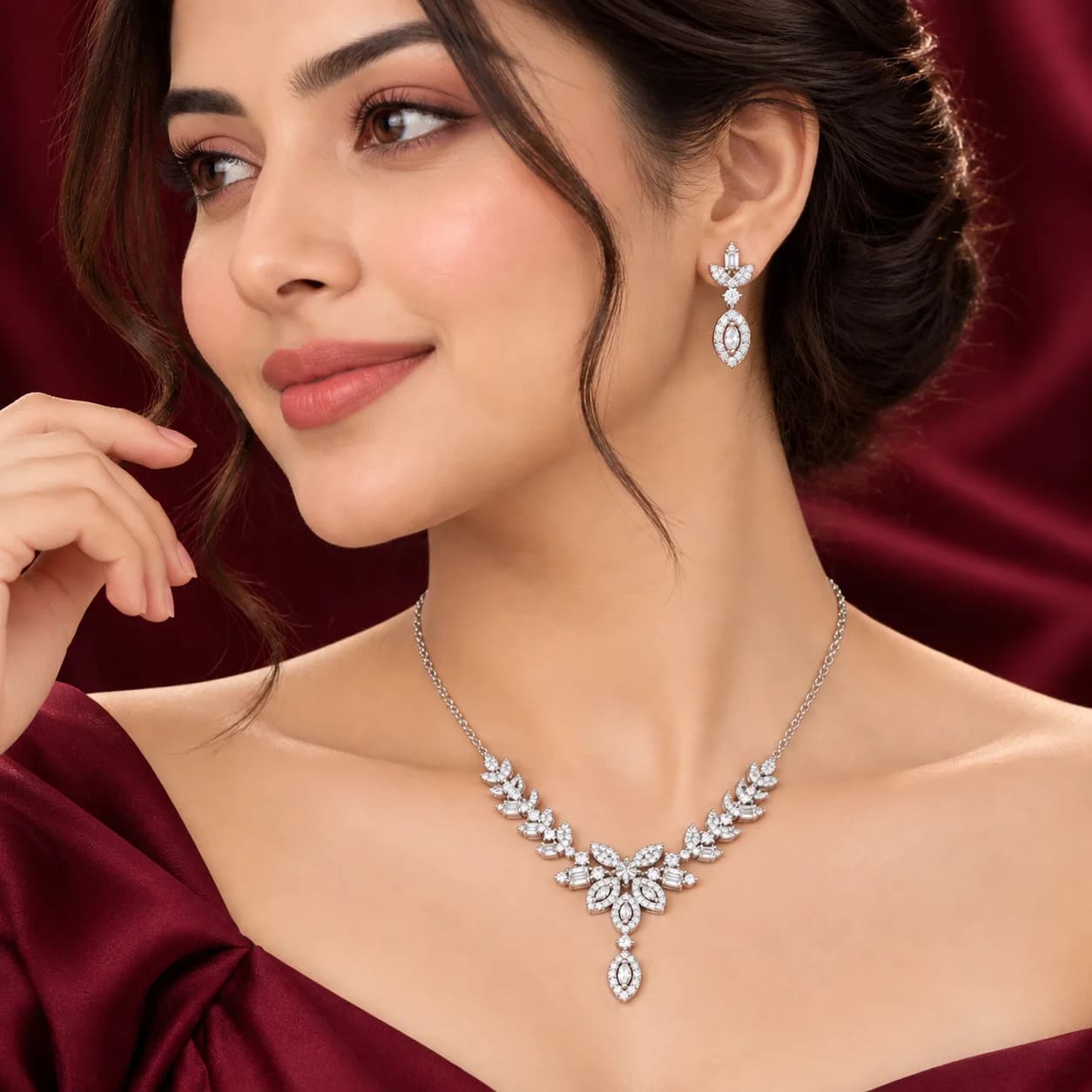 Silver Floral Elegance Set
