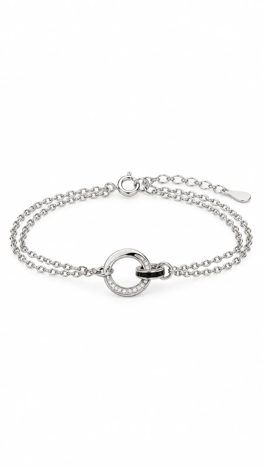 Interlocking Double-Layer Circle Bracelet