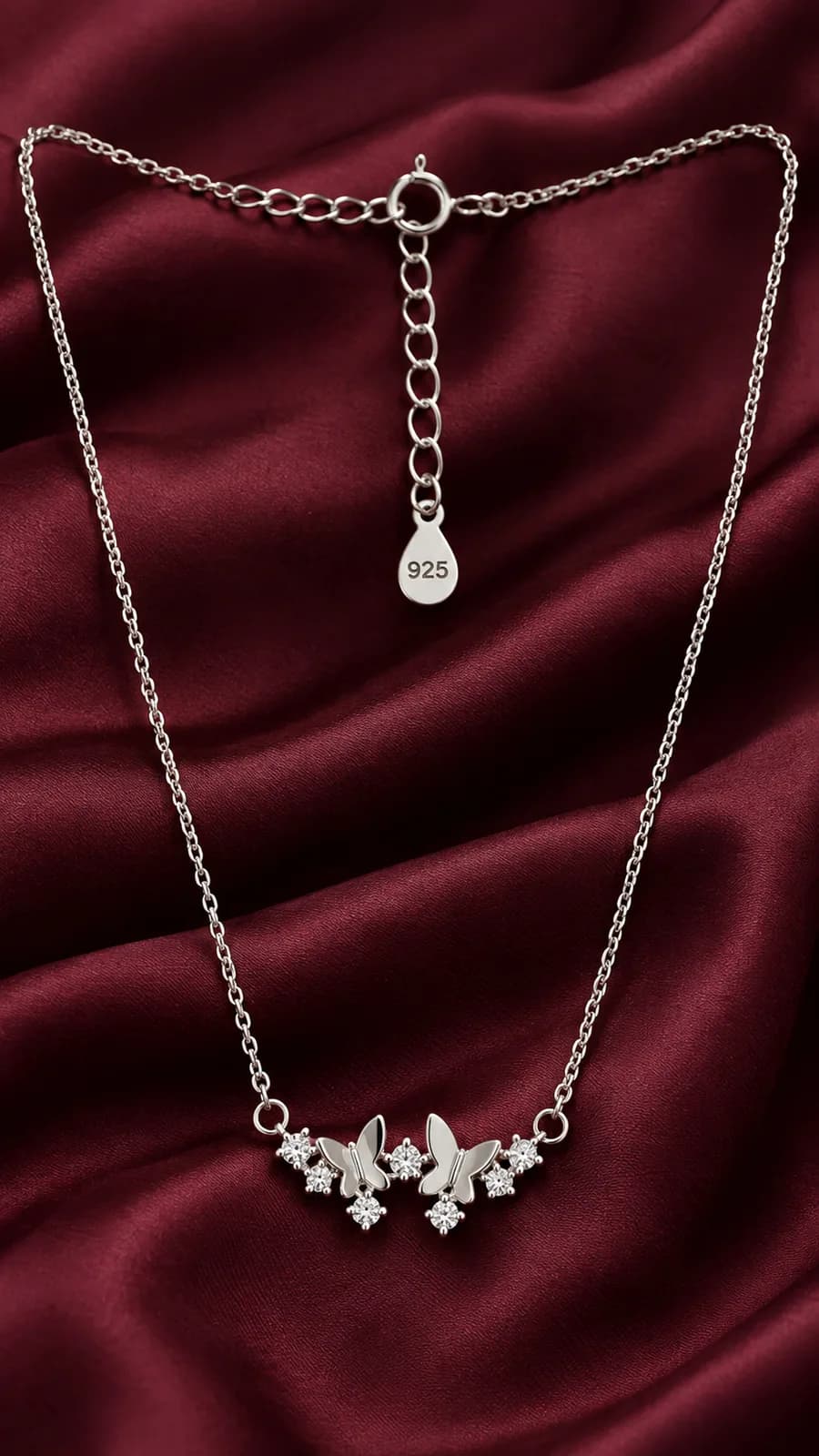 Silver Butterfly Crystal pendant chain