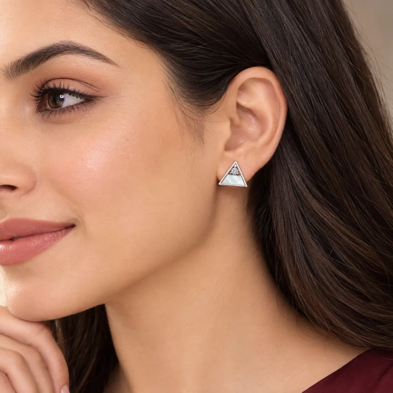 Triangular Side-Angle Stud Earrings