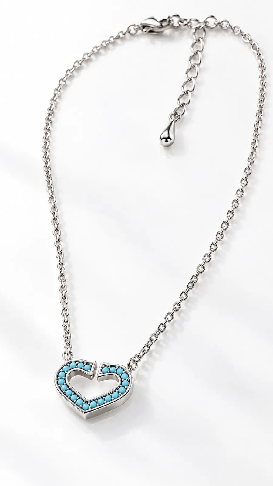 Turquoise Heart Pendant Chain