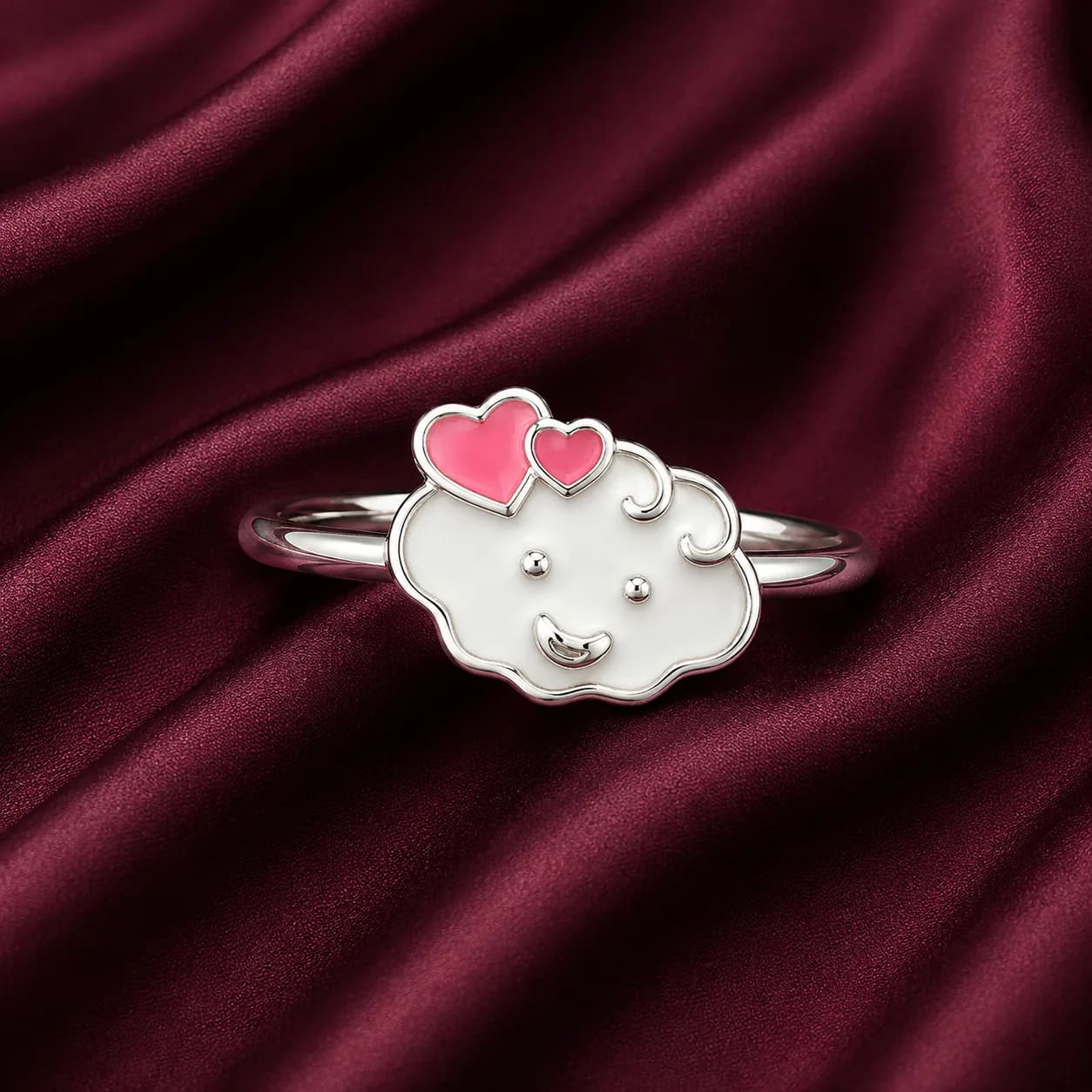 Sweet Cloud Heart Kids Ring