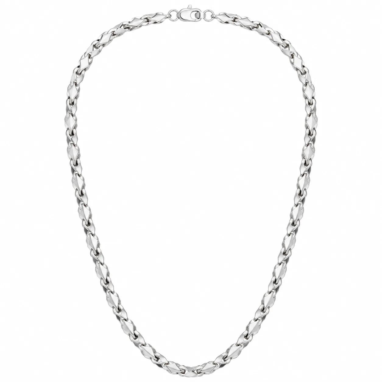 Twisted Facet Silver Chain
