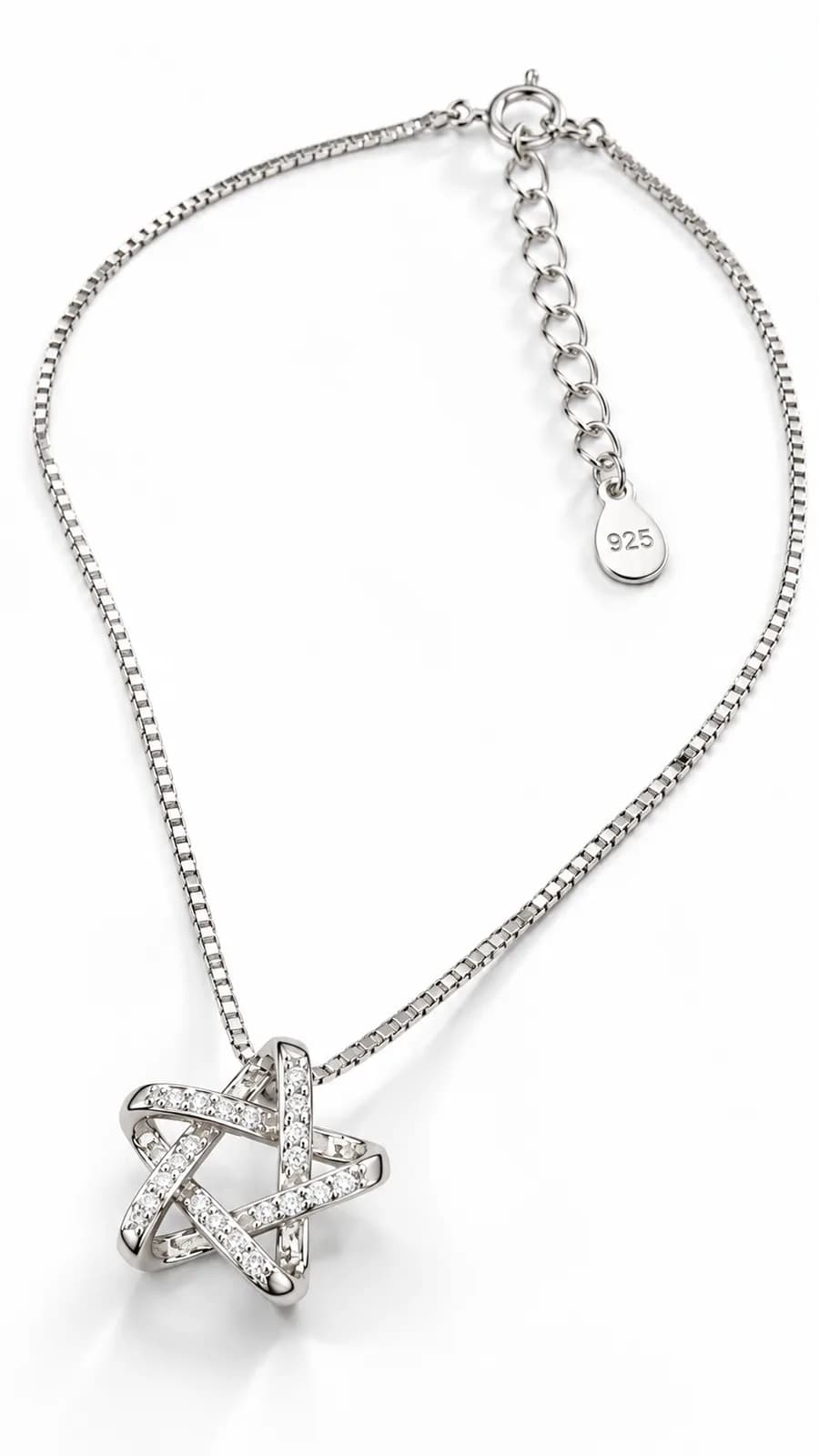 Silver Interwoven Star chain