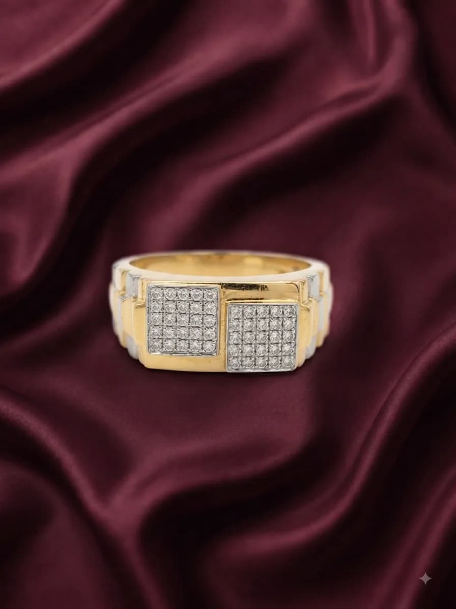 Silver & Gold Dual-Tone Band Ring