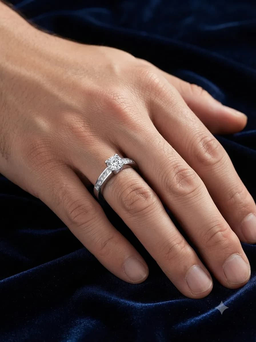 Silver Solitaire Ring