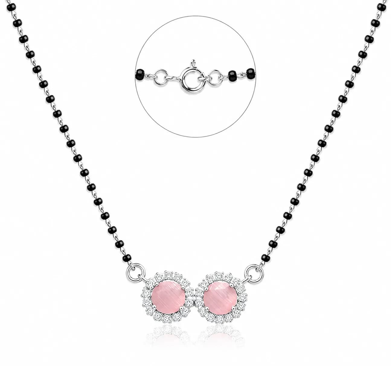 Blush Twin Halo 925 Sterling Silver Mangalsutra