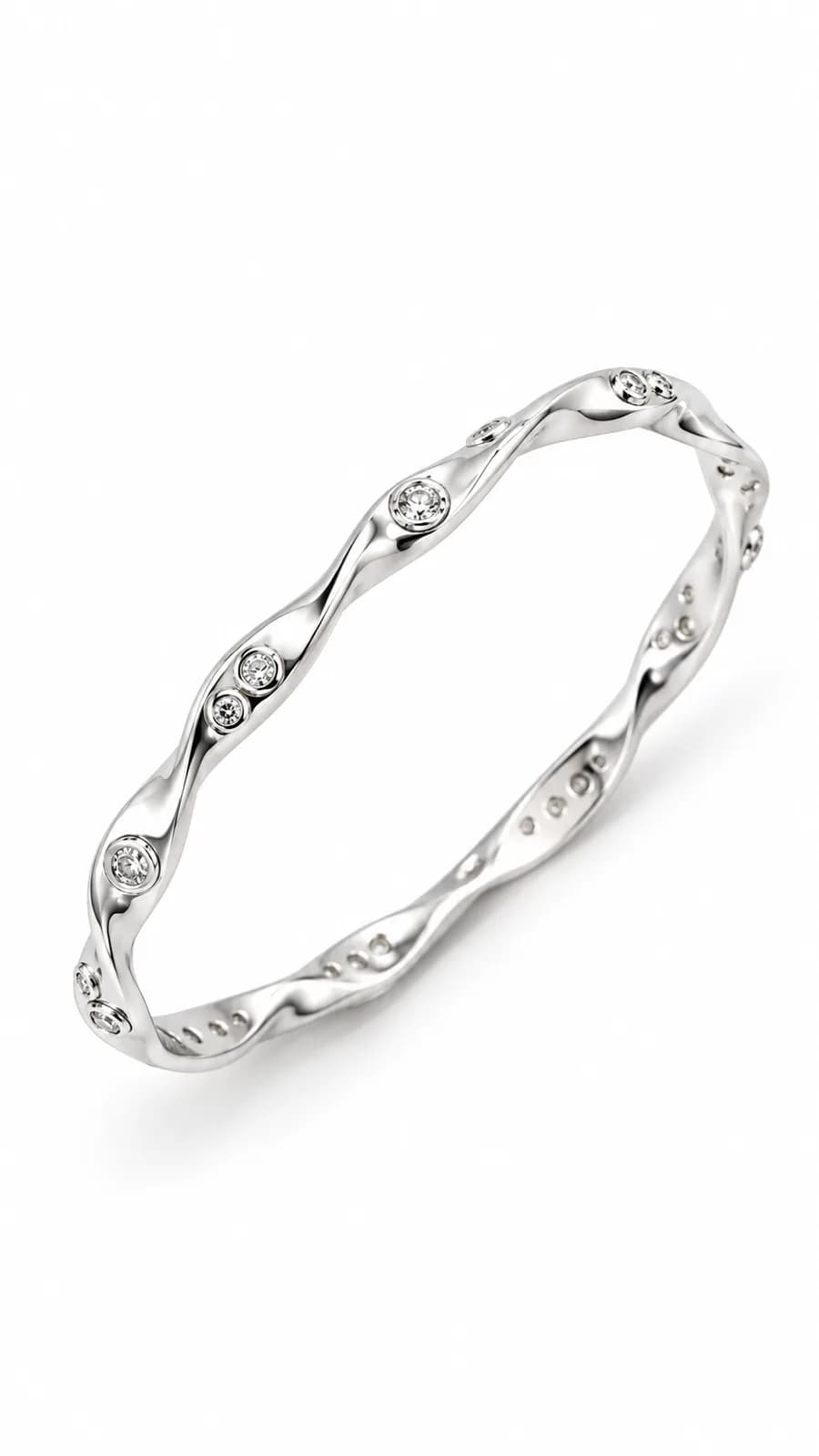 Elegant Twisted Elegance Sterling Silver Bangles