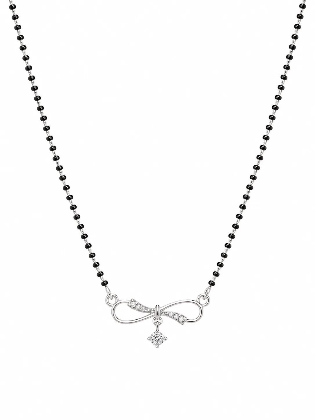 Graceful Bow Charm 925 Sterling Silver Mangalsutra