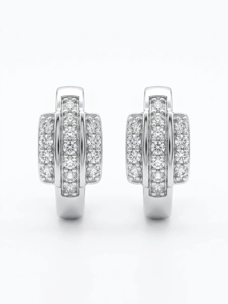 Radiant Trinity Hoop Earrings