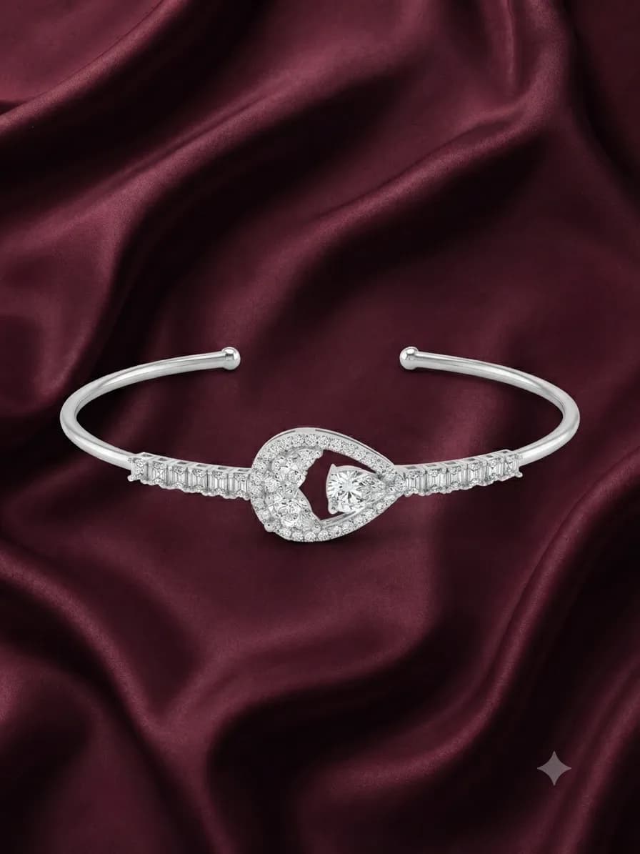 Celeste Twin Teardrop Cuff Bangle