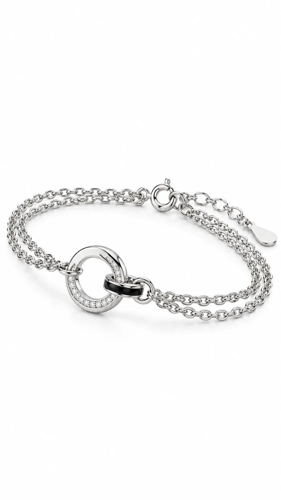 Interlocking Double-Layer Circle Bracelet
