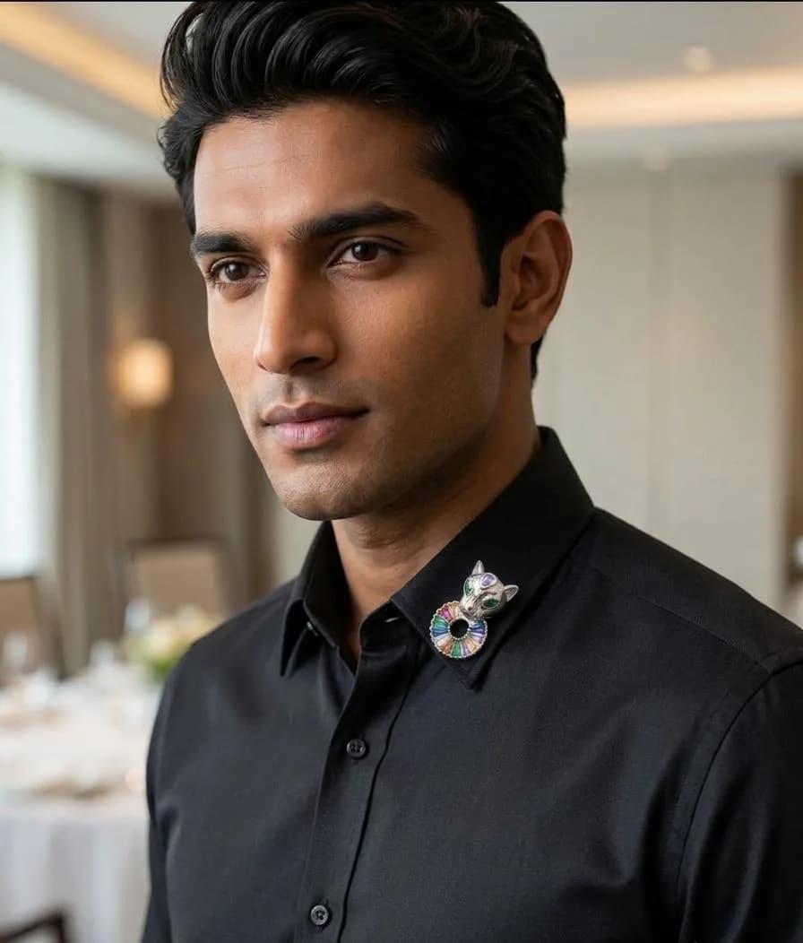 Royal Panther Multi-Gemstone Statement Brooch & Lapel Pin