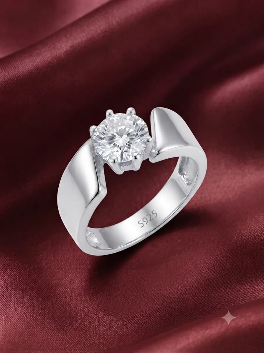 Sculpted Solitaire Statement Ring