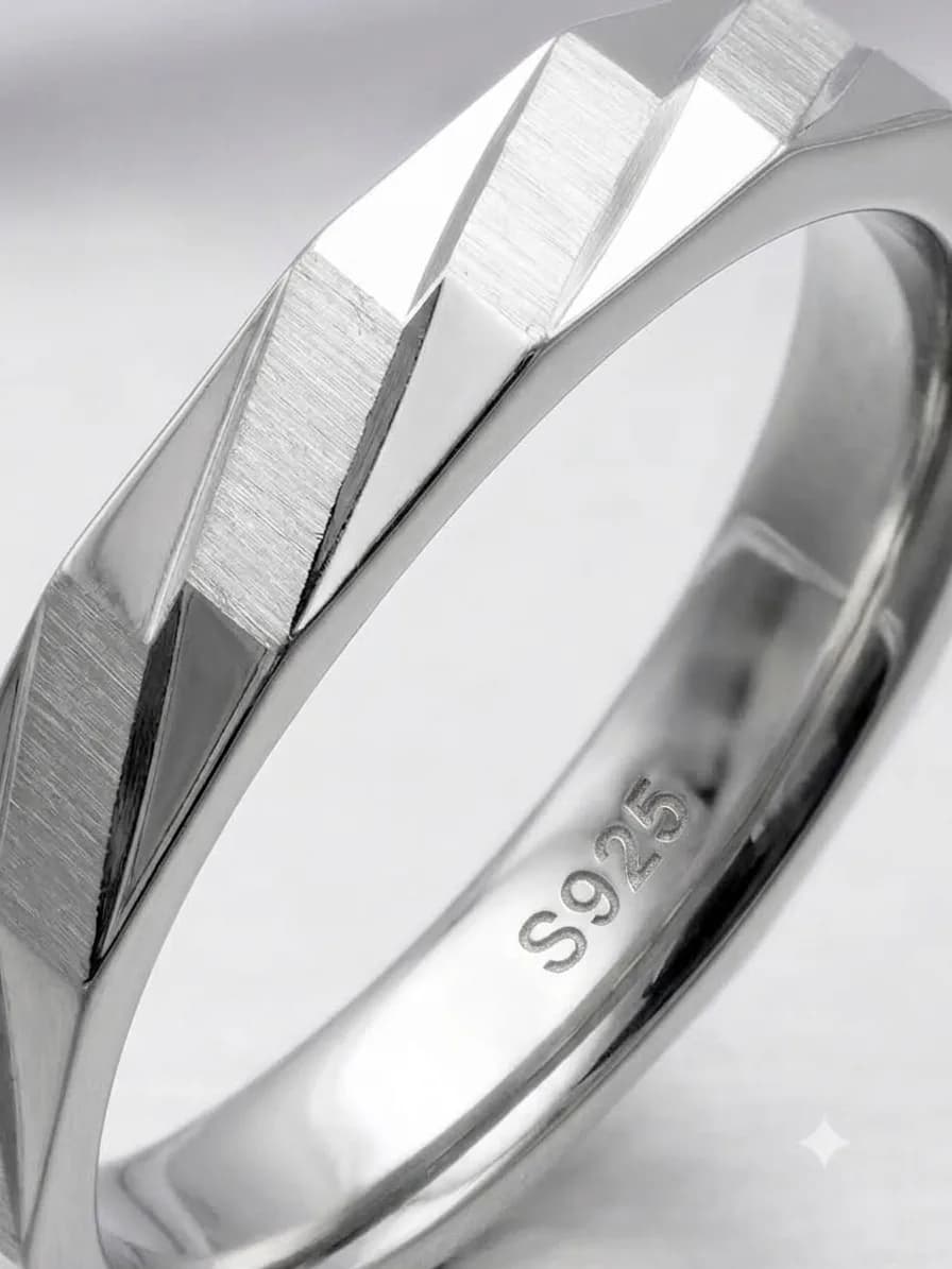 Silver Geometric Ring