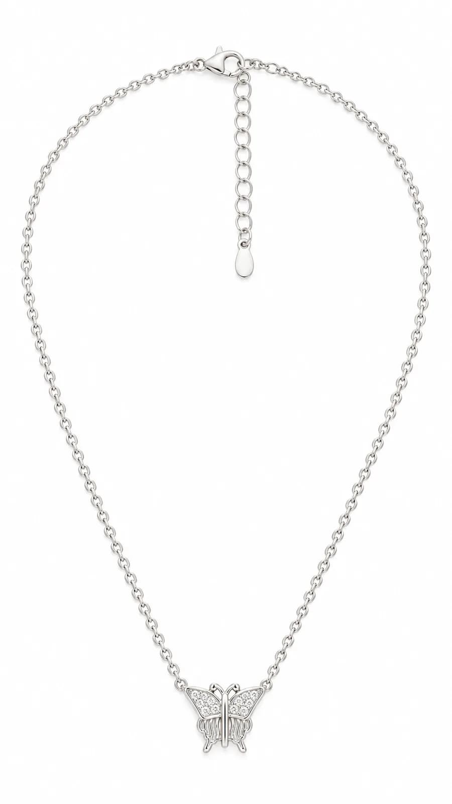Silver Butterfly Elegance Necklace