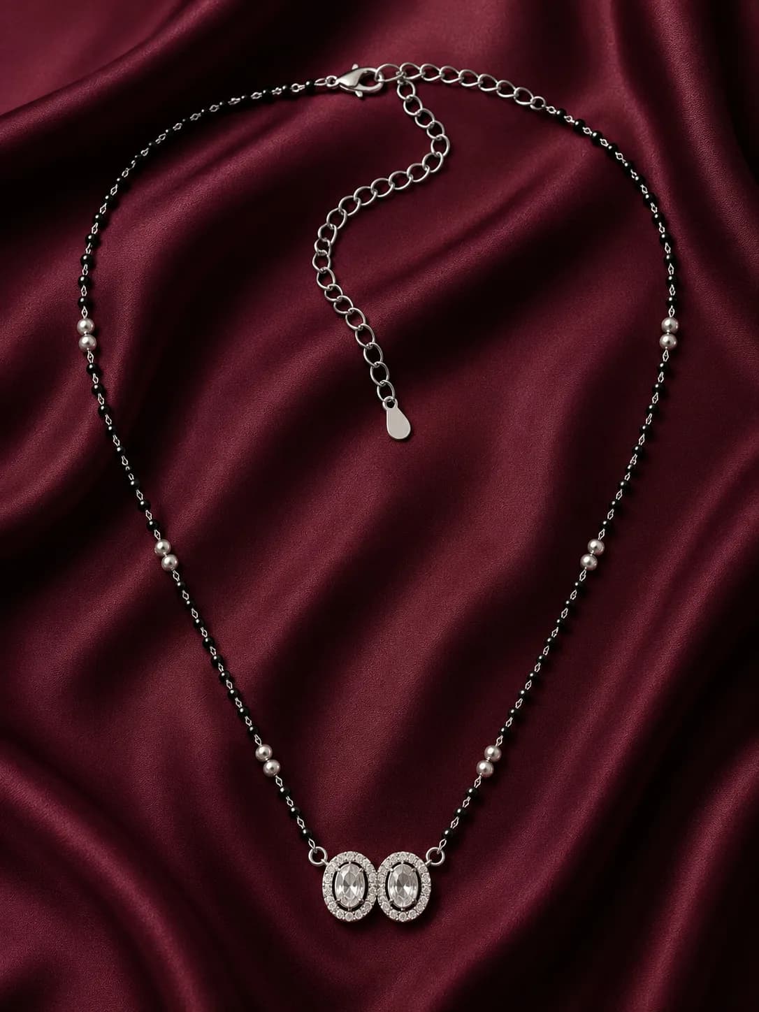 Twin Oval 925 Sterling Silver Mangalsutra