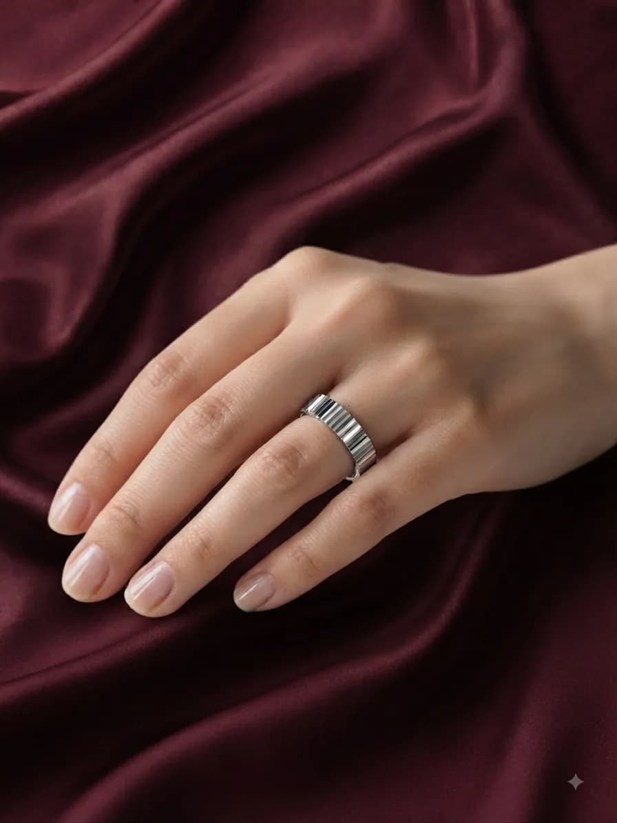 Celestial Ribbed Luxe Band ring