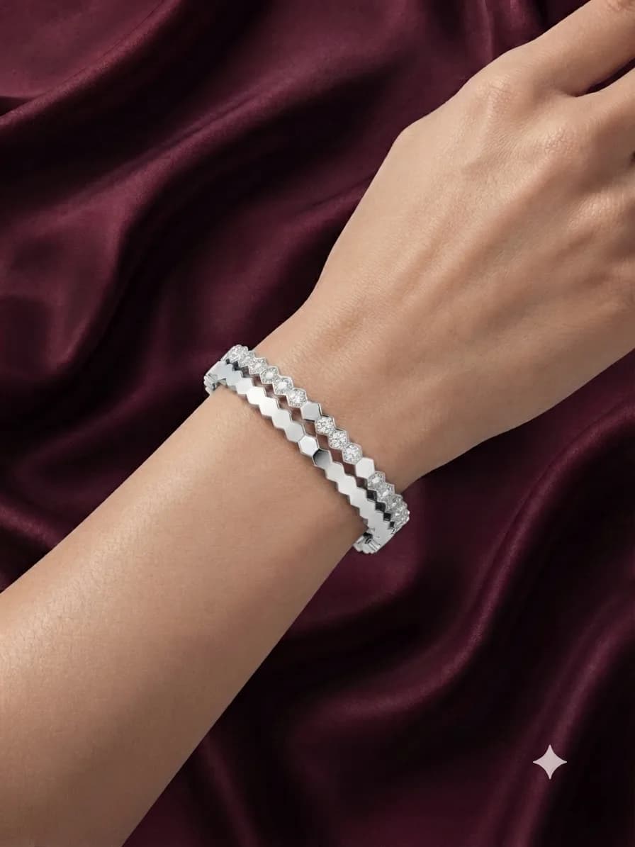 Celeste Hexa Noir Cuff Bracelets