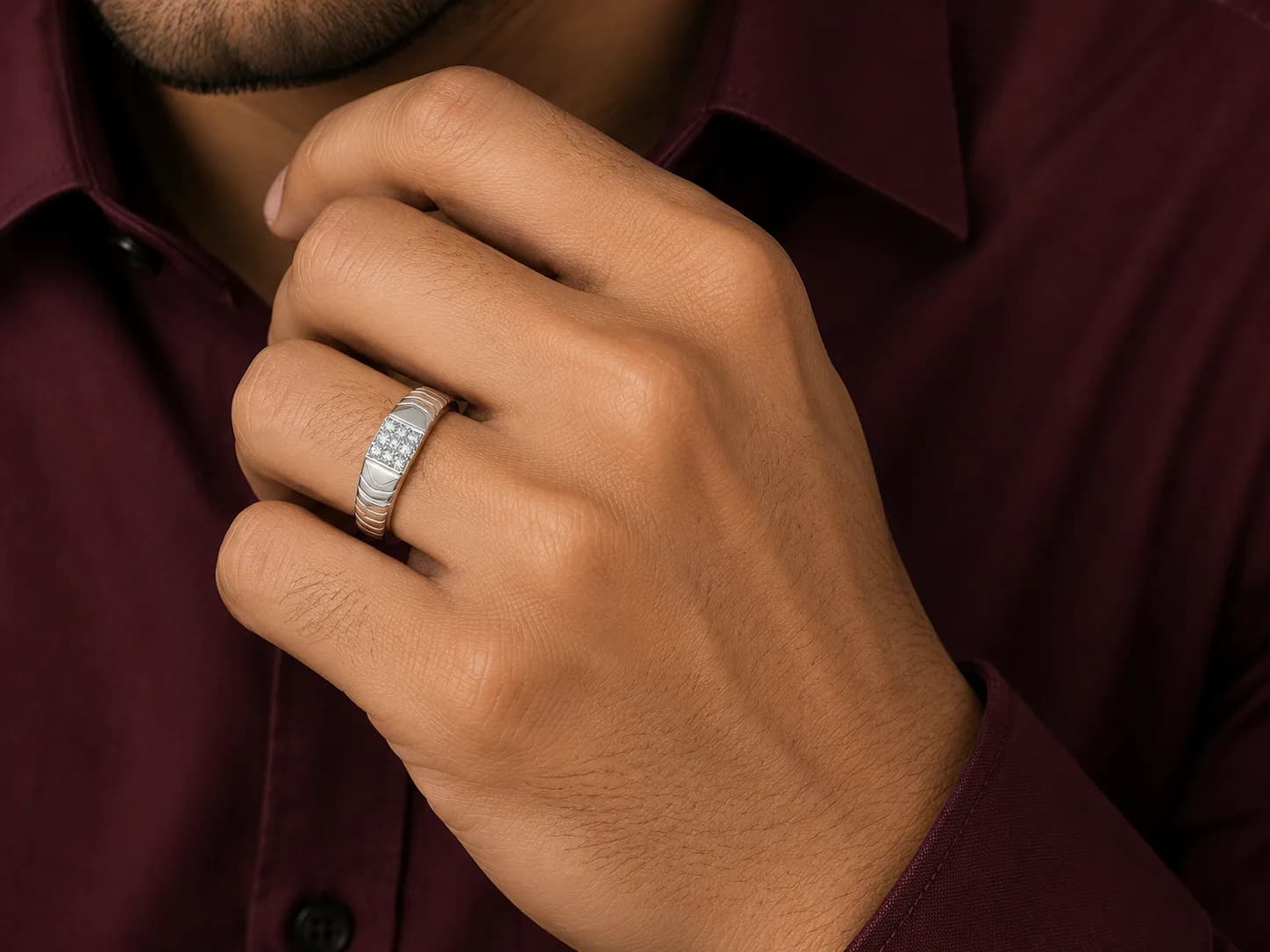 Silver Square Ring