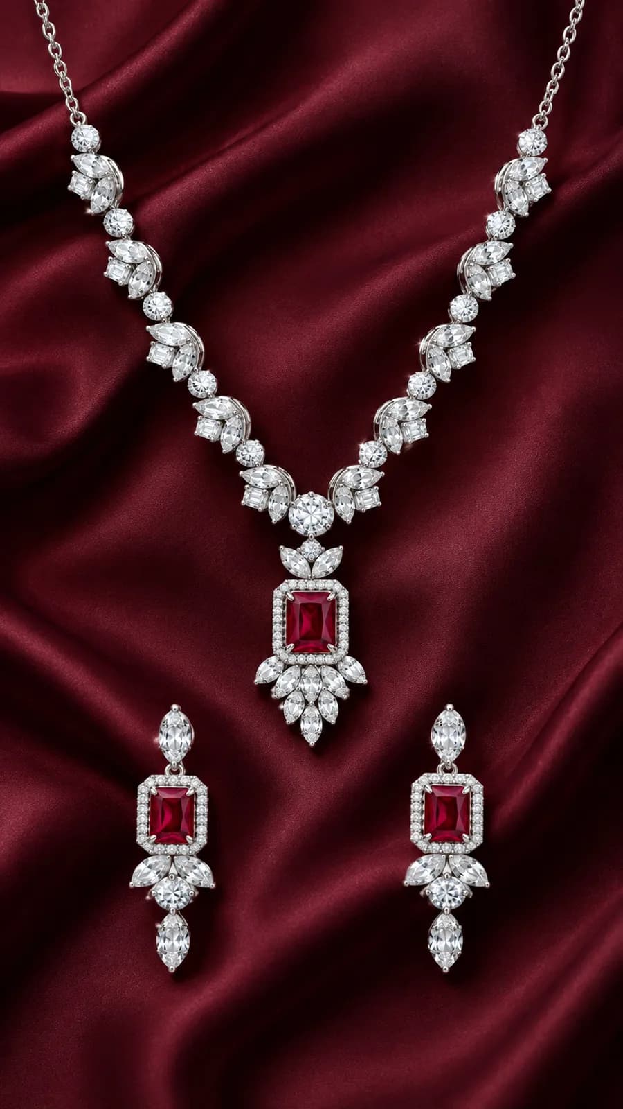 Silver Ruby Radiance Set