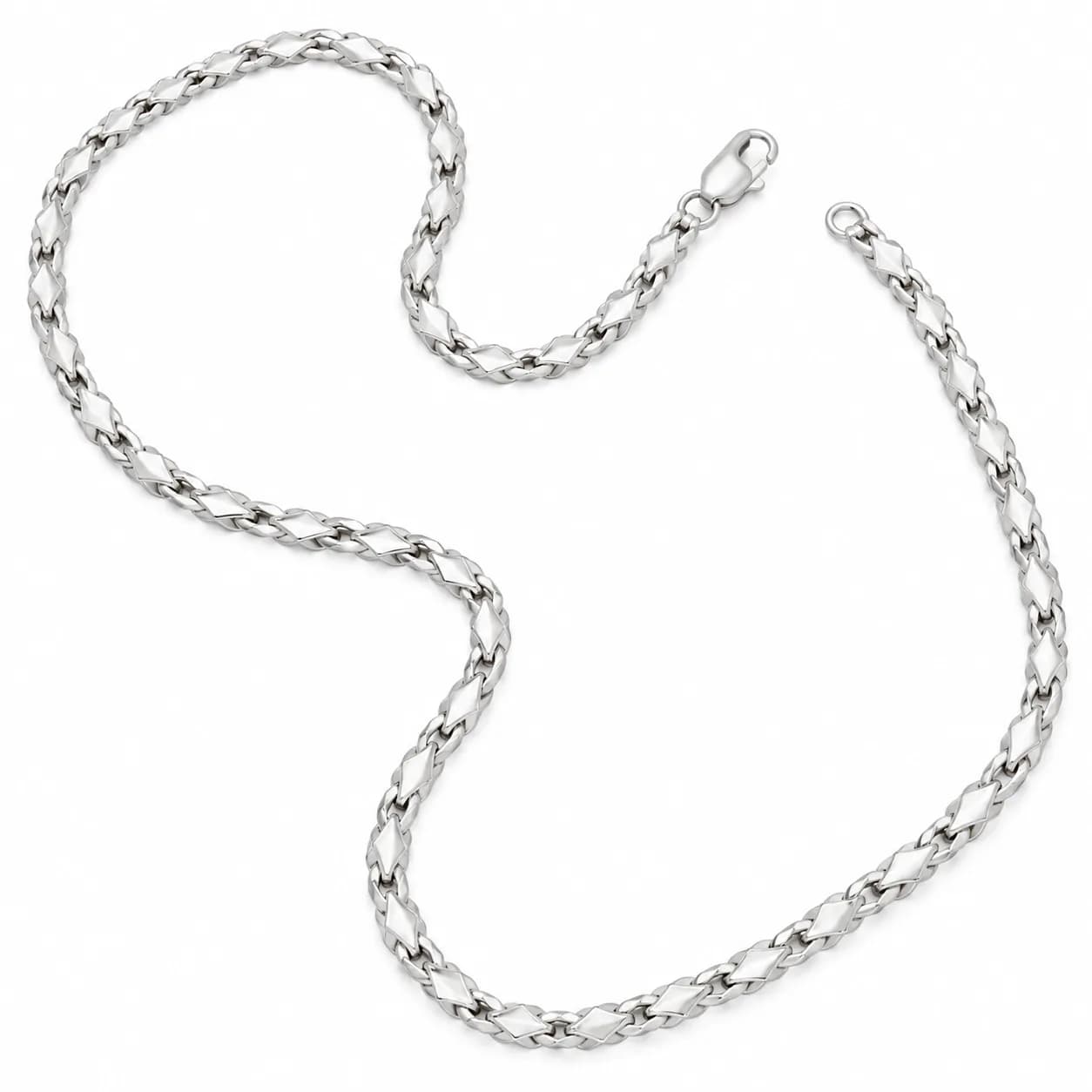 Twisted Facet Silver Chain