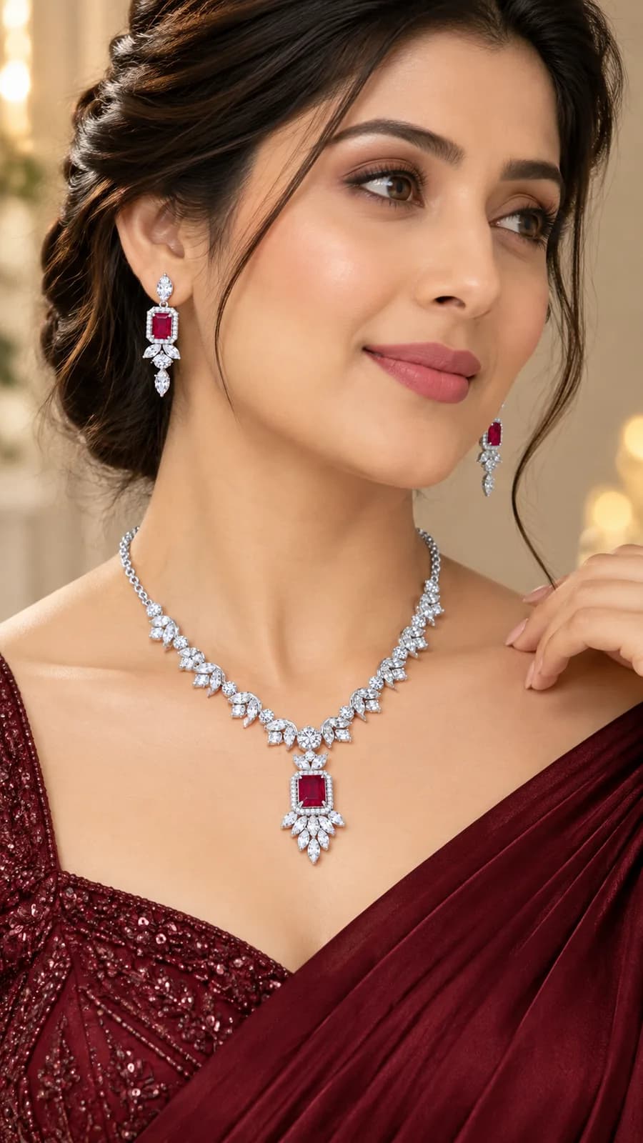 Silver Ruby Radiance Set