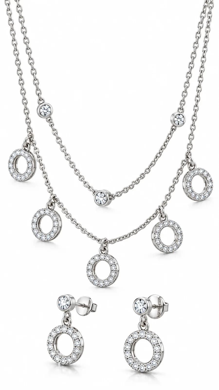 Silver Circle Sparkle Set