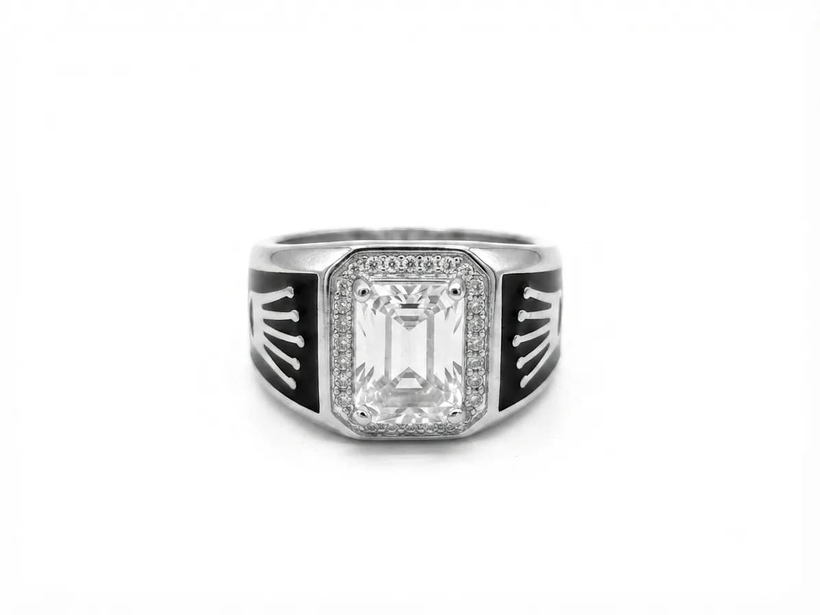 Crown Emblem Statement Ring