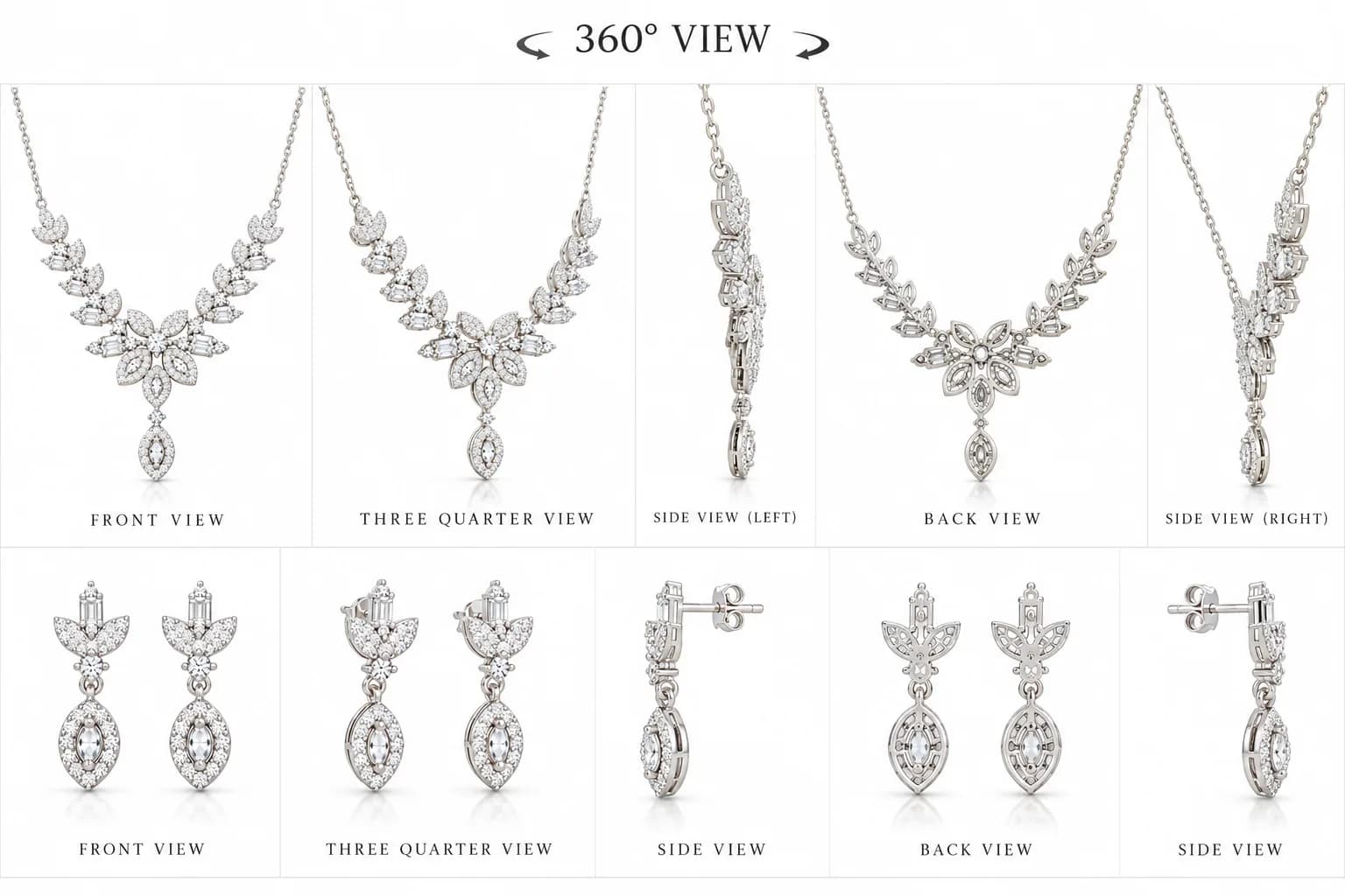 Silver Floral Elegance Set
