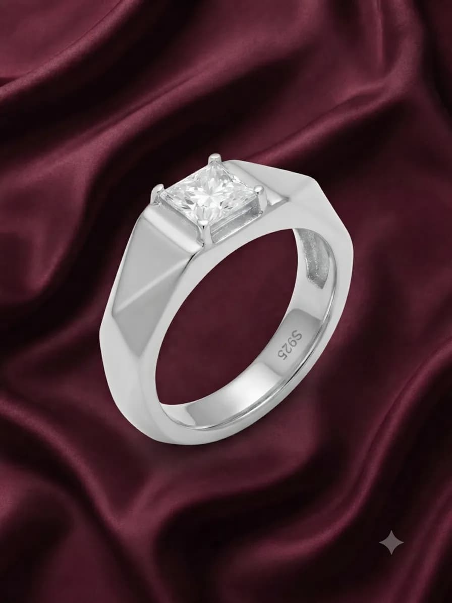 Geometric Square Brilliance Ring