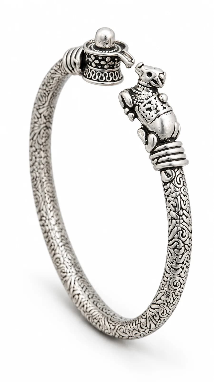 Silver shiv Nandi Bangle