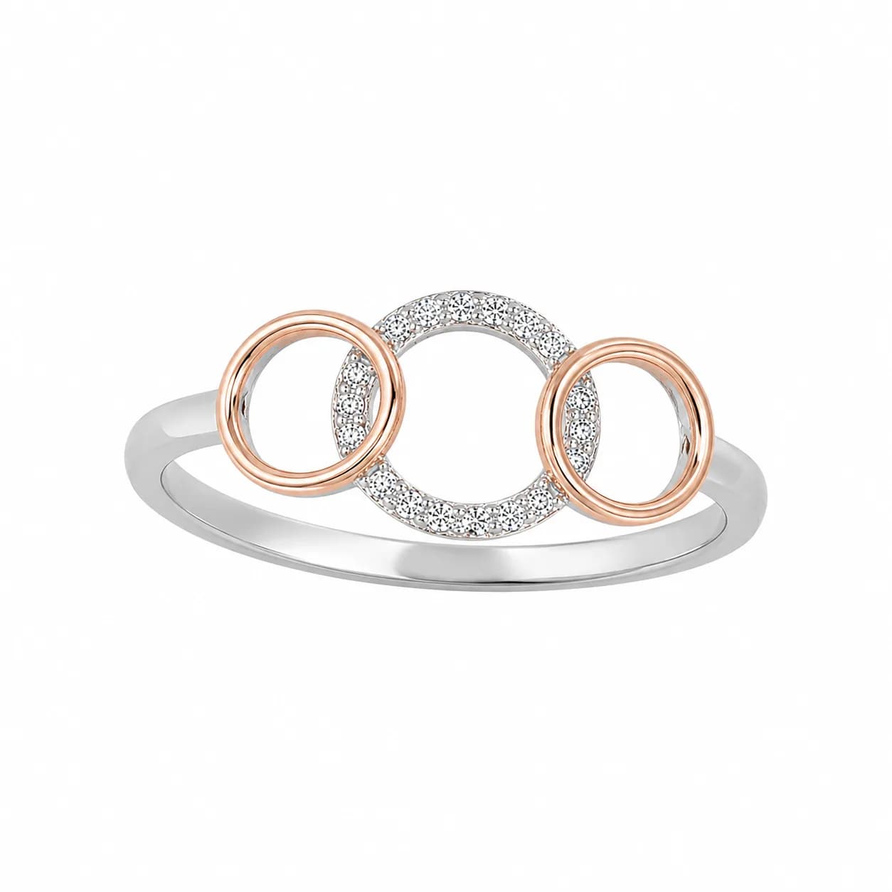 Triple Circle Rose Gold Ring