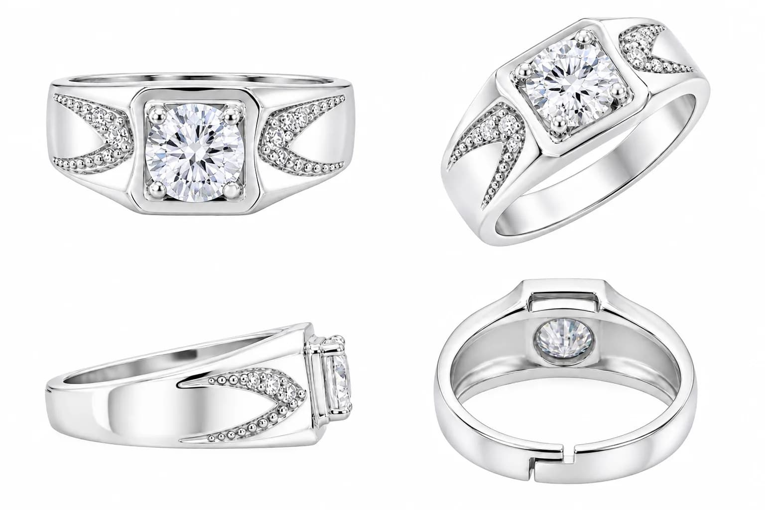 Bold Solitaire Statement Ring