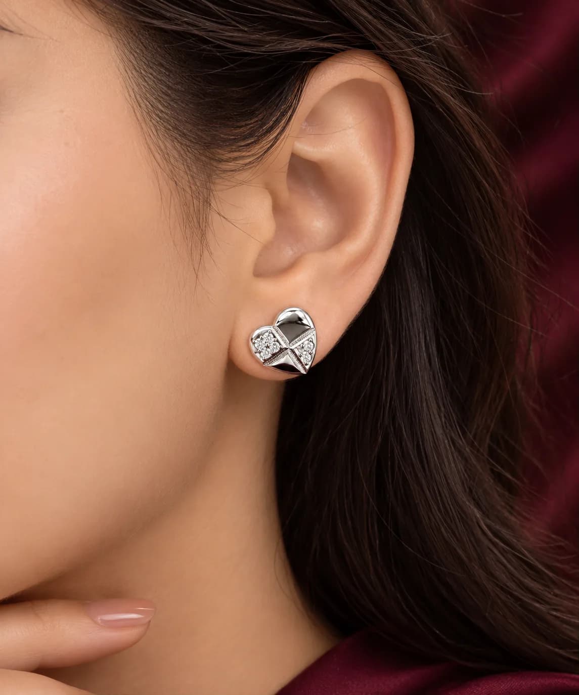 Heart Crystal Stud Earrings
