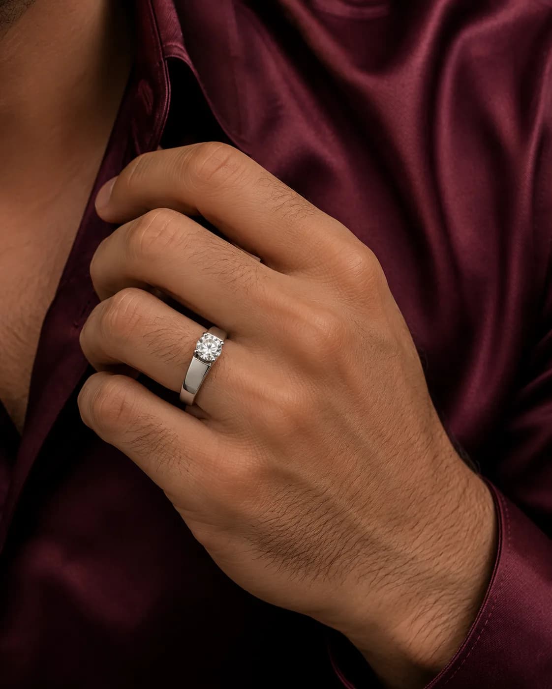 Silver Minimalist Solitaire Ring
