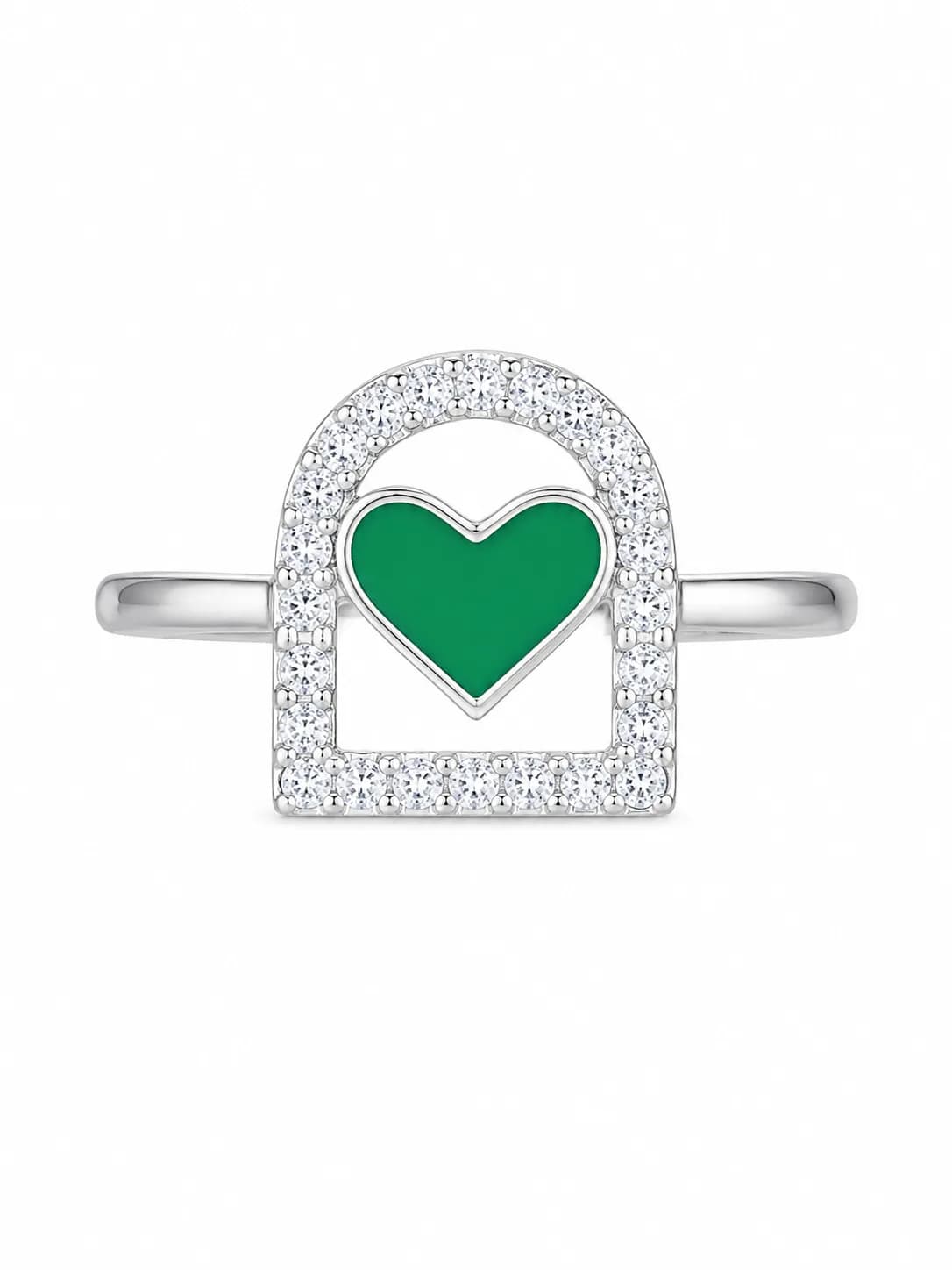 Emerald Heart Sparkle Kids Ring