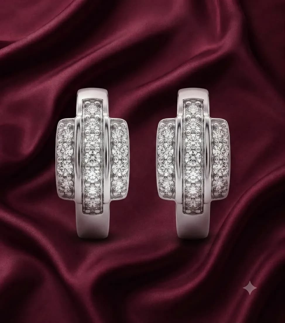 Radiant Trinity Hoop Earrings