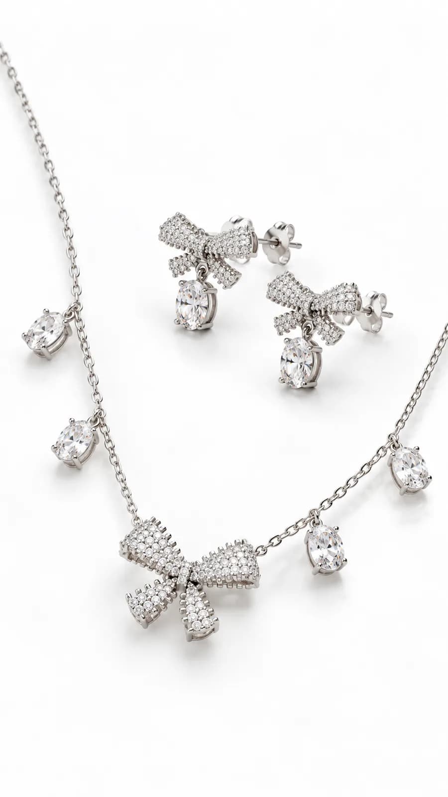 Celeste Bow Elegance Necklace & Earrings Set