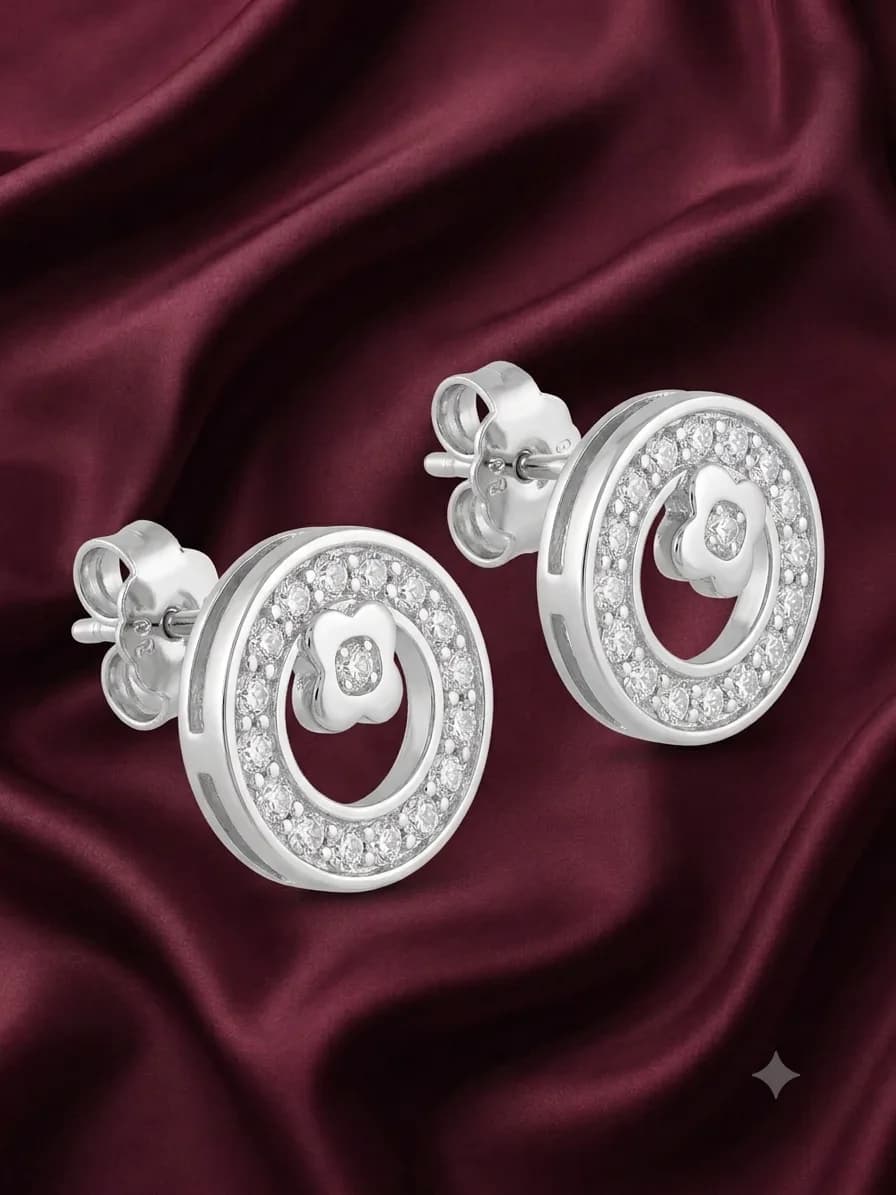 Celestial Circle Stud Earrings